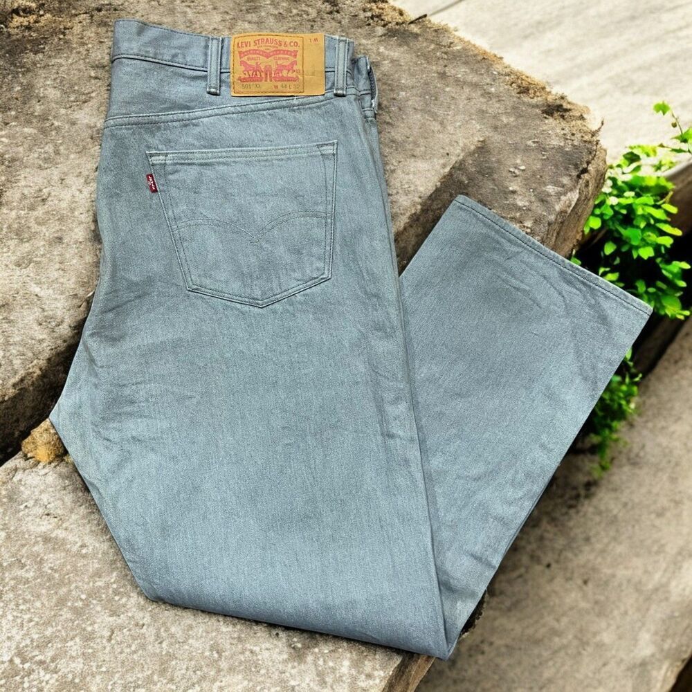 Levi's 501 XX Shrink To Fit Straight Leg Grey Denim Jeans Men's Size 44 x 32